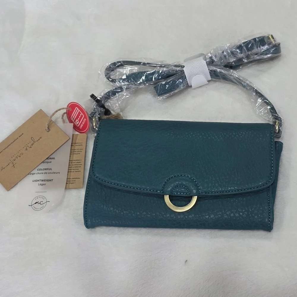 Ampere Creations Teal Soft Vegan leather Crossbody Bag Wallet